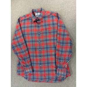 Southern Tide Classic Fit Plaid Long Sleeve Button Down Shirt (Men's‎ Large) Red